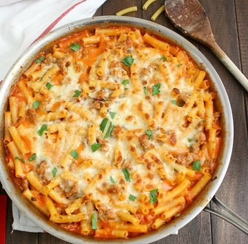 Skillet Baked Ziti with Sausage